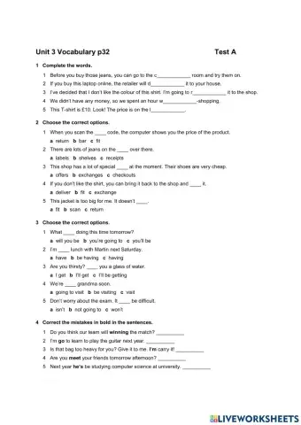 EP4 U3 - vocab + future