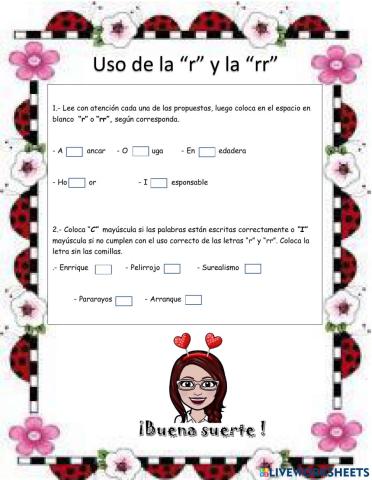 Uso de la -r- y -rr-