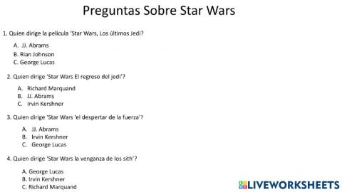Preguntas sobre Star Wars