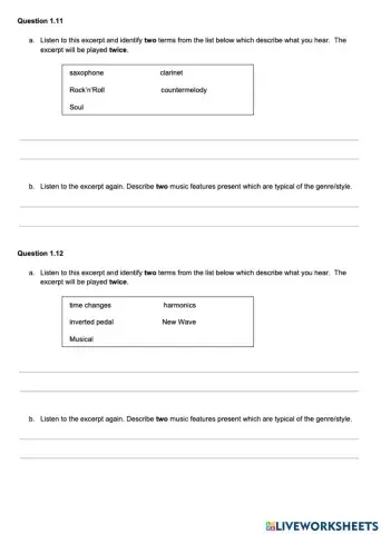 Higher Music Technology Question 11 & 12