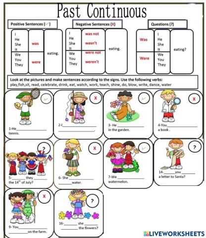 Present continuous (all forms)
