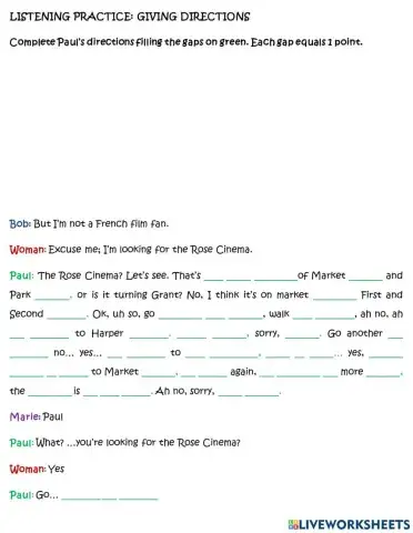 Giving Directions Listening