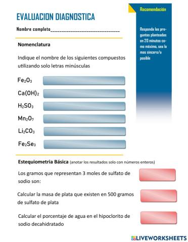 Diagnostico química