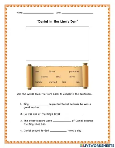 Daniel in the lions den