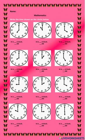 Telling the time - HOUR