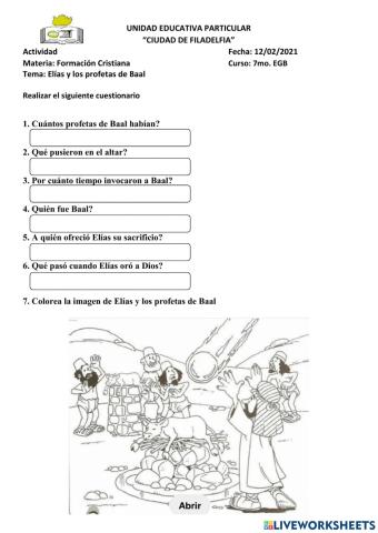 Elías y los profetas de Balaan