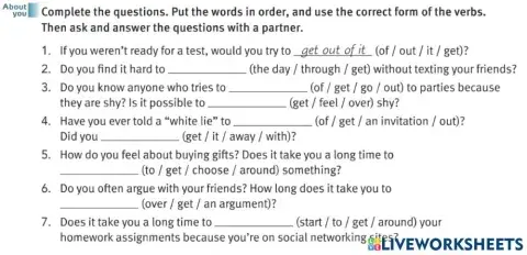 Inseparable Phrasal verbs