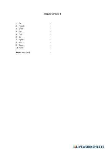 Irregular verbs no 2