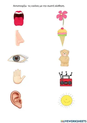 Αντιστοιχίζω τις εικόνες με τη σωστή αίσθηση