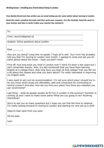 Writing an informal email