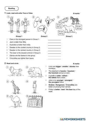 Reading adjetives comparatives