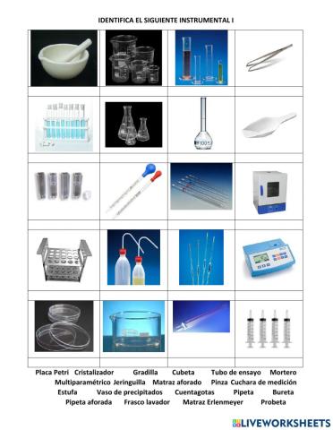 Identifica el siguiente instrumental
