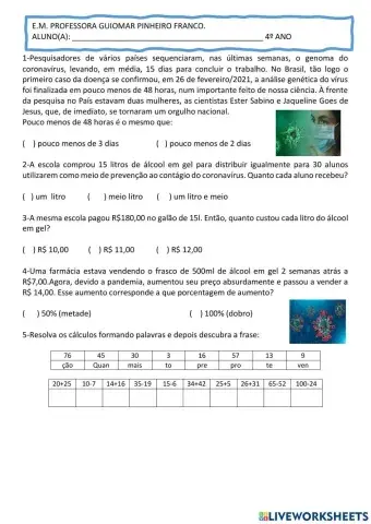 MATEMÁTICA - SITUAÇÕES PROBLEMA 1