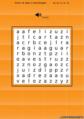 Casos de leitura az, ez, oz, uz