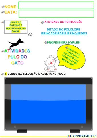 Ditado de brincadeiras e brinquedos 3