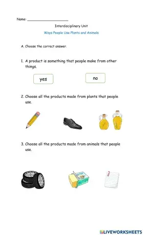 Ways People Use Plants and Animals