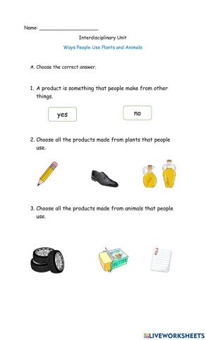 Ways People Use Plants and Animals