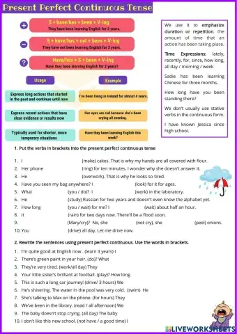 Present perfect continuous