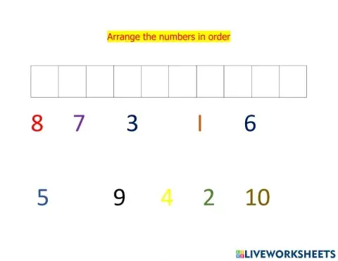 Numbers in order 1-10