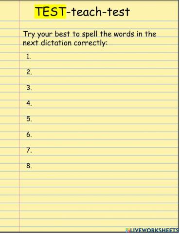 CVVC Long Vowel Sound Dictation