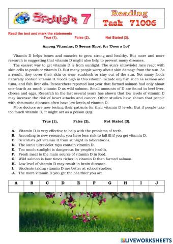 Spotlight 7 Task 71006