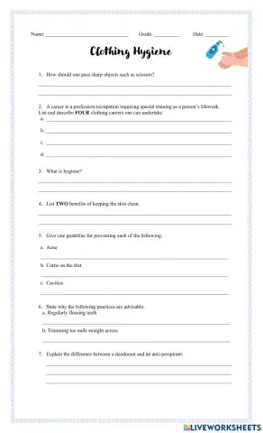 Hygiene in Clothing Construction