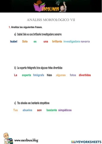 Análisis morfológico VII