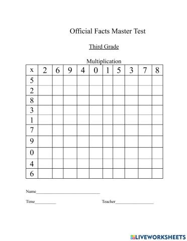 Math Star Multiplication