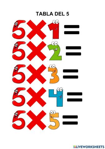 Tabla del 5