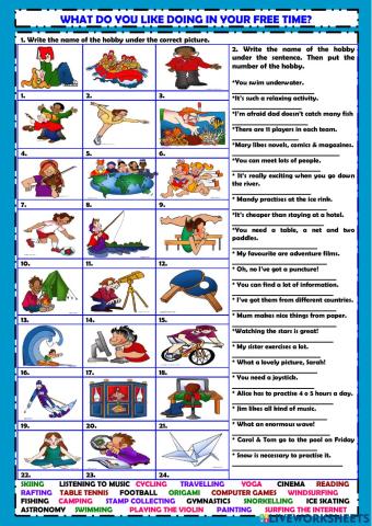 Free time activities