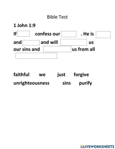 Bible Test I John 1:9
