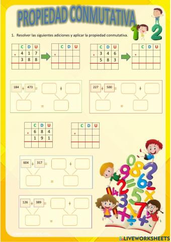 Propiedad conmutativa de la suma