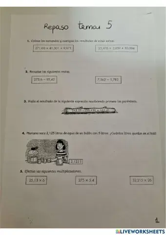 5º operaciones decimales