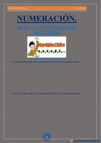 Numeración. Ficha 17.