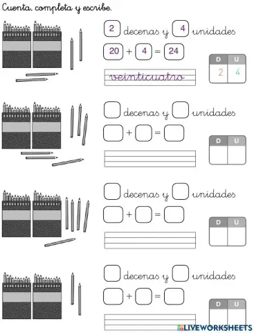 Números del 20 al 29 - 1
