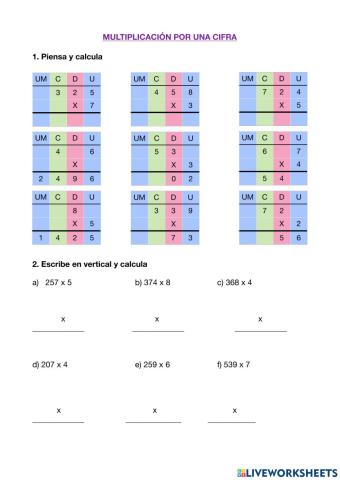 Multiplicar por una cifra