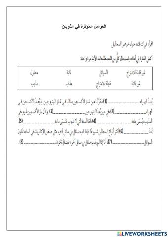 العوامل المؤثرة في الذوبان 1