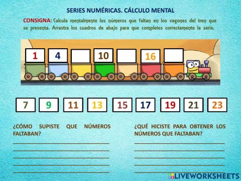 Series numéricas. Cálculo mental