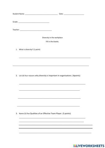 Diversity in the workplace