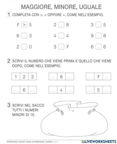 Maggiore minore uguale