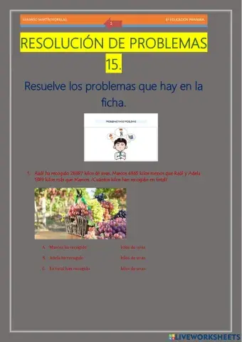 Resolución de problemas. Ficha 15.