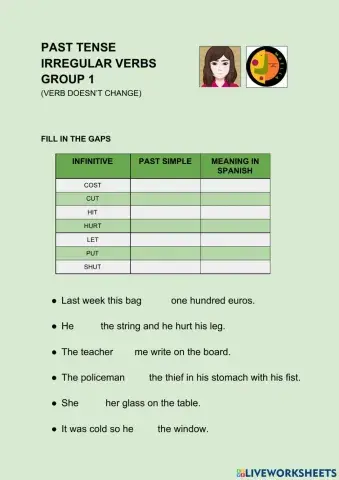 Past tense irregular verbs