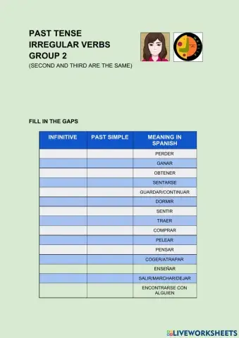 Past tense irregular verbs