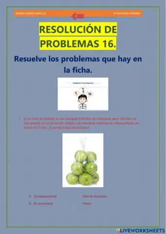 Resolución de problemas. Ficha 16.