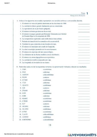 Variables y redondeo numerico