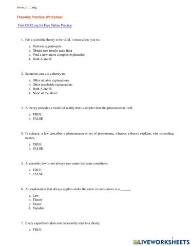 Scientific Law vs. Scientific Theory