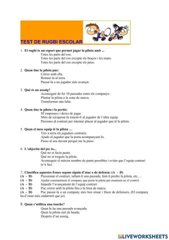 Test de rugbi escolar