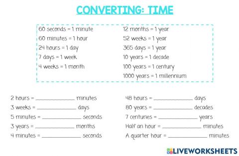 Converting tiime