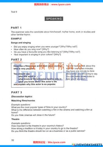 Ielts 12 - Test 6 - Speaking