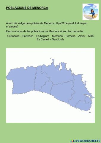 Poblacions de Menorca
